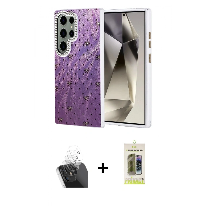 MARSİLYAN™- Galaxy S24 Ultra Kılıf Zirve Modern Prime - Siyah Joko Magic 5D Hayalet Cam + Kamera Lens Koruma Cam - SF