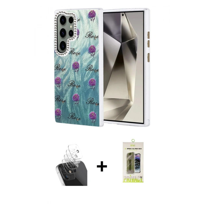 MARSİLYAN™- Galaxy S24 Ultra Kılıf Zirve Modern Prime - Siyah Joko Magic 5D Hayalet Cam + Kamera Lens Koruma Cam - SF