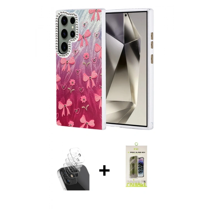 MARSİLYAN™- Galaxy S24 Ultra Kılıf Zirve Modern Prime - Siyah Joko Magic 5D Hayalet Cam + Kamera Lens Koruma Cam - SF