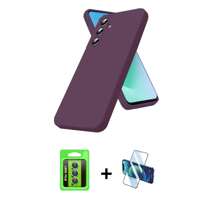 MARSİLYAN™- Galaxy S25 FE Kılıf Kozmos Yansıma Özel Seri - Siyah 3D Antistatik Seramik Nano Ekran Koruyucu + Raze Metal Kamera Lens - YL