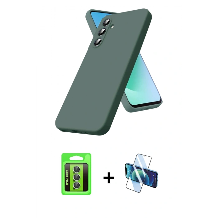 MARSİLYAN™- Galaxy S25 FE Kılıf Kozmos Yansıma Özel Seri - Siyah 3D Antistatik Seramik Nano Ekran Koruyucu + Raze Metal Kamera Lens - YL