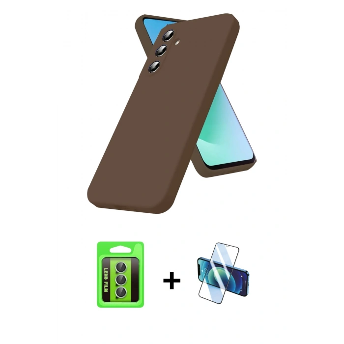 MARSİLYAN™- Galaxy S25 FE Kılıf Kozmos Yansıma Özel Seri - Siyah 3D Antistatik Seramik Nano Ekran Koruyucu + Raze Metal Kamera Lens - YL
