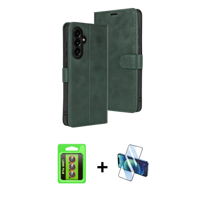 MARSİLYAN™- Galaxy S25 FE Kılıf Siluet Işık Serisi - Siyah 3D Antistatik Seramik Nano Ekran Koruyucu + Raze Metal Kamera Lens - KI