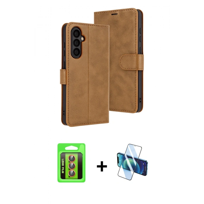 MARSİLYAN™- Galaxy S25 FE Kılıf Siluet Işık Serisi - Siyah 3D Antistatik Seramik Nano Ekran Koruyucu + Raze Metal Kamera Lens - KI