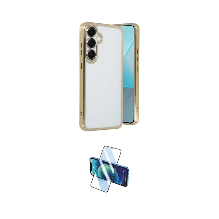 MARSİLYAN™- Galaxy S25 Kılıf Vadi Minimal - Siyah 3D Antistatik Seramik Nano Ekran Koruyucu