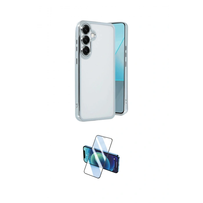 MARSİLYAN™- Galaxy S25 Kılıf Vadi Minimal - Siyah 3D Antistatik Seramik Nano Ekran Koruyucu