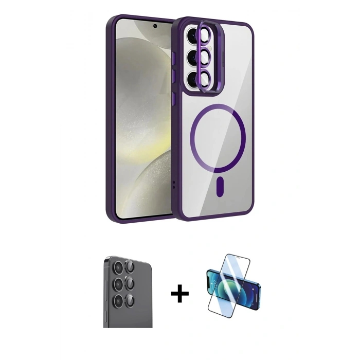 MARSİLYAN™- Galaxy S25 Kılıf Yadigar Asil Koleksiyonu - Siyah 3D Antistatik Seramik Nano Ekran Koruyucu + Raze Metal Kamera Lens - SH