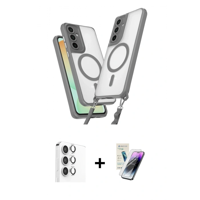 MARSİLYAN™- Galaxy S25 Plus Kılıf Atlas Doku Koleksiyonu - Şeffaf Pasifik Cam Ekran Koruyucu + Raze Metal Kamera Lens - GS