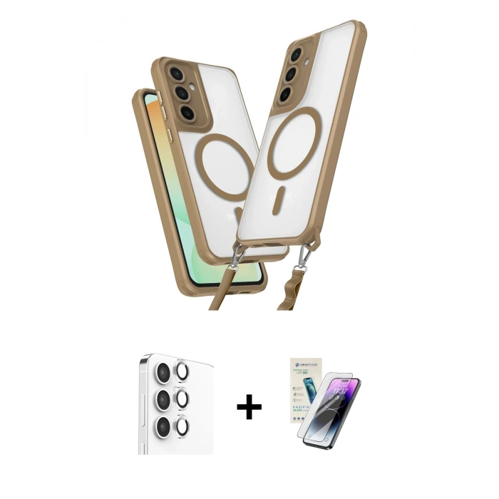 MARSİLYAN™- Galaxy S25 Plus Kılıf Atlas Doku Koleksiyonu - Şeffaf Pasifik Cam Ekran Koruyucu + Raze Metal Kamera Lens - GS