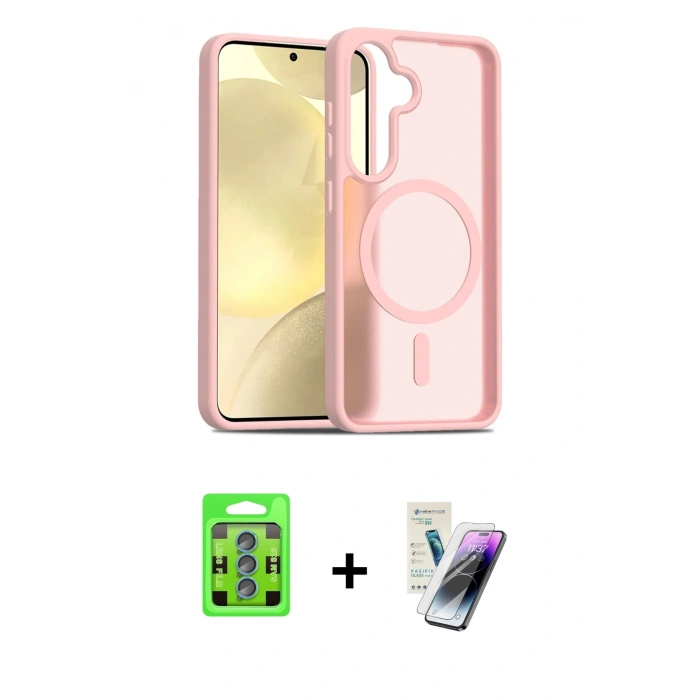 MARSİLYAN™- Galaxy S25 Plus Kılıf Siluet Minimal Prime - Şeffaf Pasifik Cam Ekran Koruyucu + Raze Metal Kamera Lens - MI