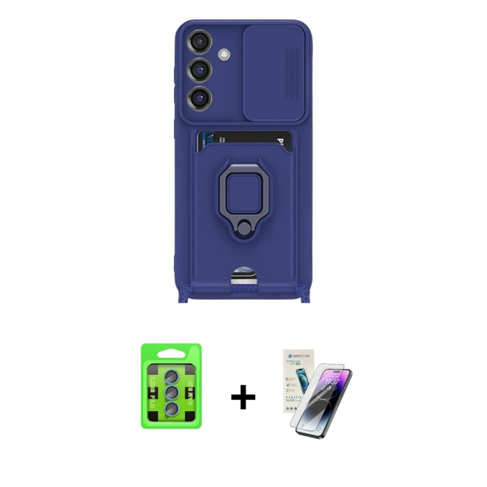 MARSİLYAN™- Galaxy S25 Plus Kılıf Vadi Form Prime - Şeffaf Pasifik Cam Ekran Koruyucu + Raze Metal Kamera Lens - MI