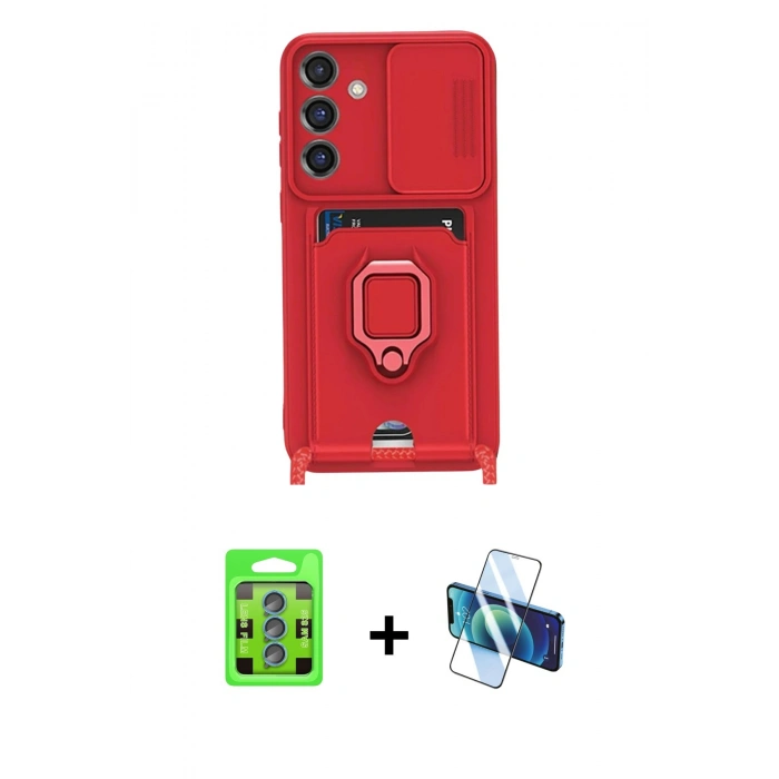 MARSİLYAN™- Galaxy S25 Plus Kılıf Vadi Form Prime - Siyah 3D Antistatik Cam Ekran Koruyucu + Raze Metal Kamera Lens - MI