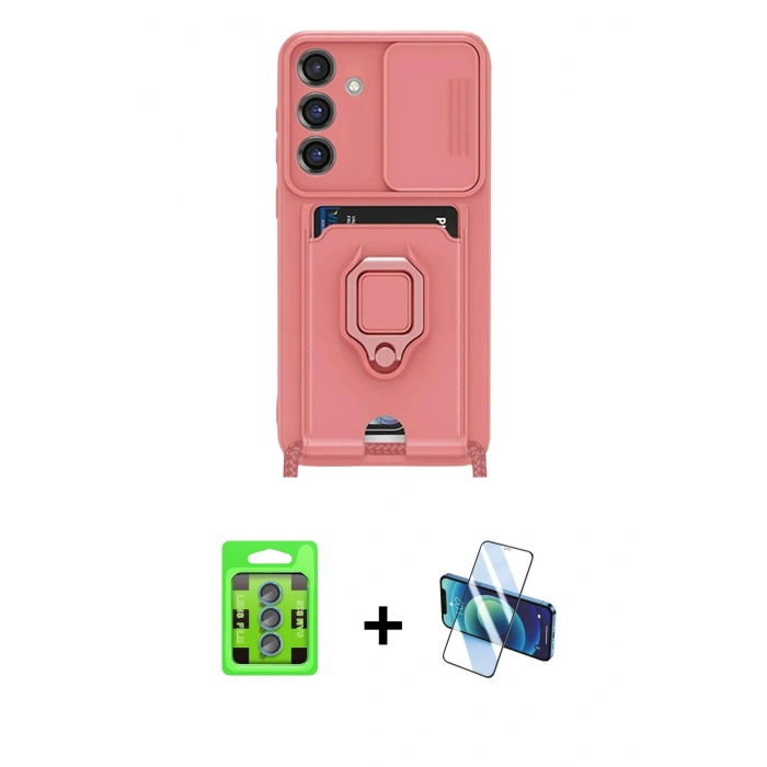 MARSİLYAN™- Galaxy S25 Plus Kılıf Vadi Form Prime - Siyah 3D Antistatik Cam Ekran Koruyucu + Raze Metal Kamera Lens - MI