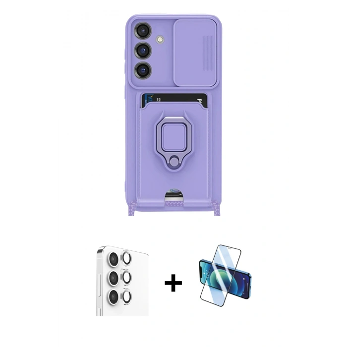 MARSİLYAN™- Galaxy S25 Plus Kılıf Vadi Form Prime - Siyah 3D Antistatik Seramik Nano Ekran Koruyucu + Raze Metal Kamera Lens - GS