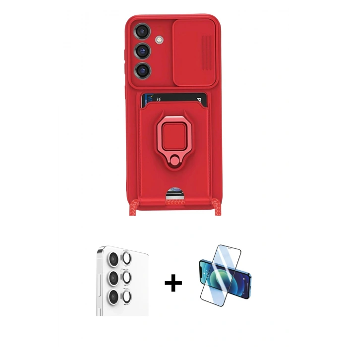 MARSİLYAN™- Galaxy S25 Plus Kılıf Vadi Form Prime - Siyah 3D Antistatik Seramik Nano Ekran Koruyucu + Raze Metal Kamera Lens - GS