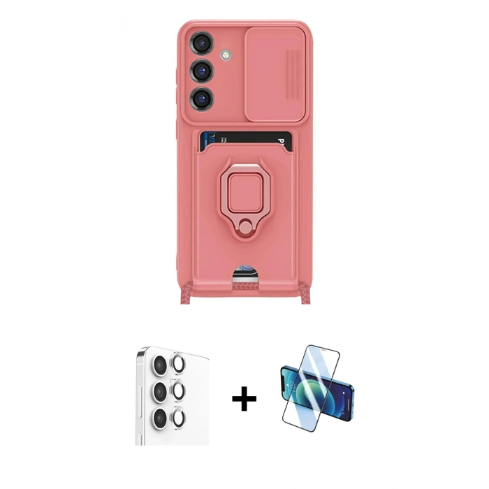 MARSİLYAN™- Galaxy S25 Plus Kılıf Vadi Form Prime - Siyah 3D Antistatik Seramik Nano Ekran Koruyucu + Raze Metal Kamera Lens - GS
