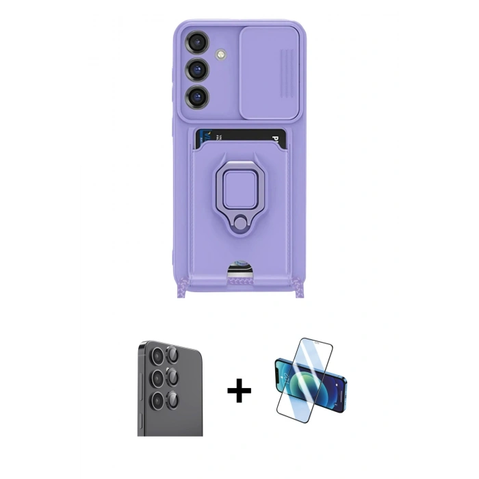 MARSİLYAN™- Galaxy S25 Plus Kılıf Vadi Form Prime - Siyah 3D Antistatik Seramik Nano Ekran Koruyucu + Raze Metal Kamera Lens - SH