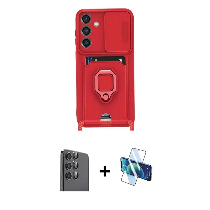 MARSİLYAN™- Galaxy S25 Plus Kılıf Vadi Form Prime - Siyah 3D Antistatik Seramik Nano Ekran Koruyucu + Raze Metal Kamera Lens - SH