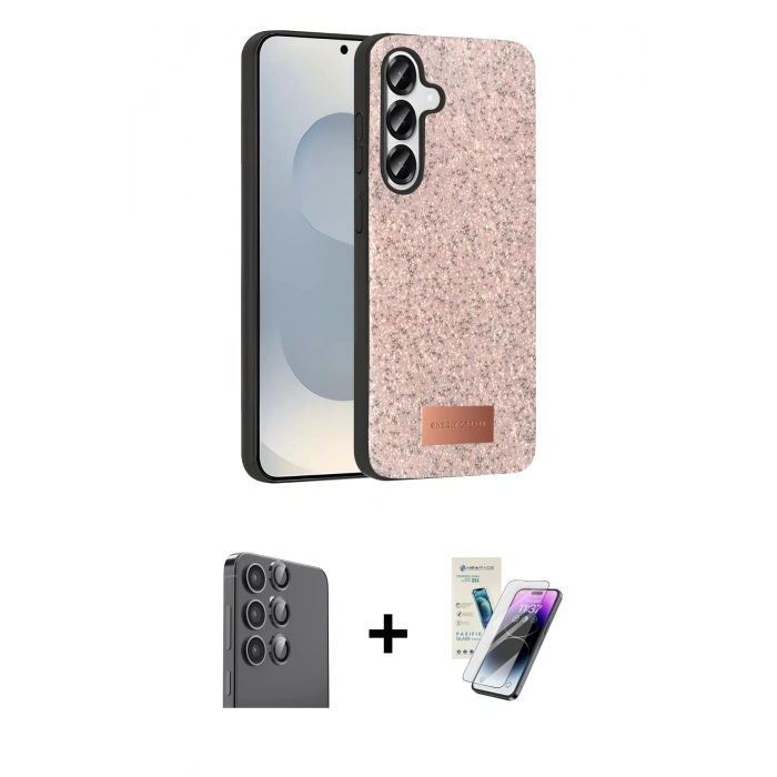 MARSİLYAN™- Galaxy S25 Plus Kılıf Vadi Klasik Serisi - Şeffaf Pasifik Cam Ekran Koruyucu + Siyah Raze Metal Kamera Lens