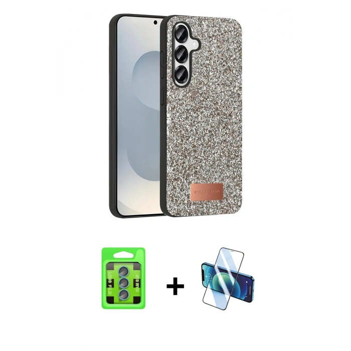 MARSİLYAN™- Galaxy S25 Plus Kılıf Vadi Klasik Serisi - Siyah 3D Antistatik Seramik Nano Ekran Koruyucu + Raze Metal Kamera Lens - MI