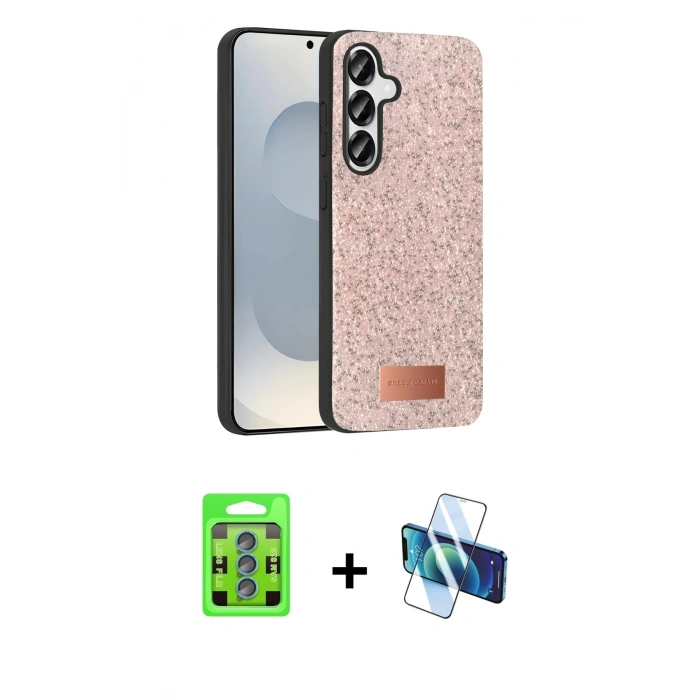 MARSİLYAN™- Galaxy S25 Plus Kılıf Vadi Klasik Serisi - Siyah 3D Antistatik Seramik Nano Ekran Koruyucu + Raze Metal Kamera Lens - MI