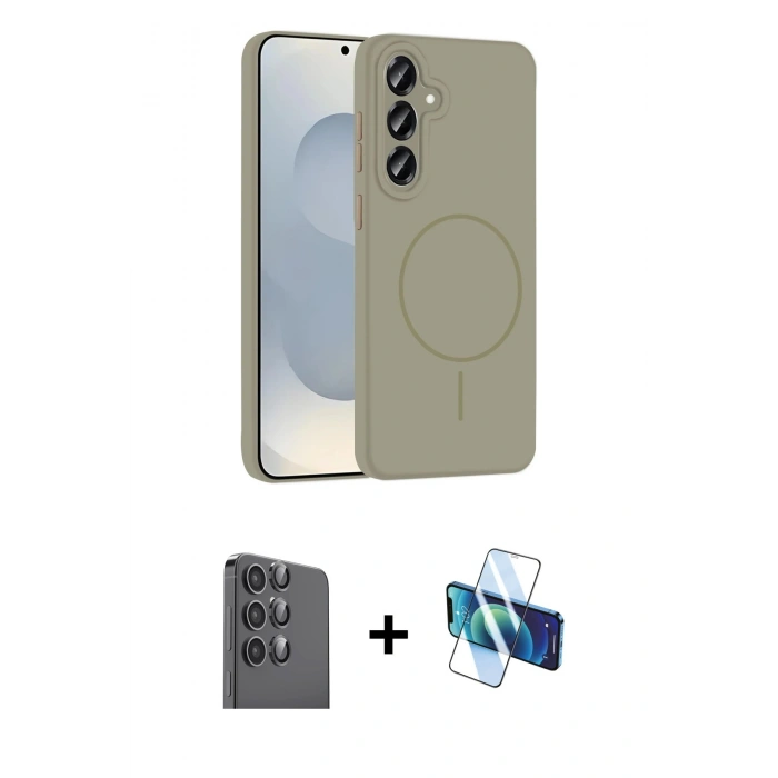 MARSİLYAN™- Galaxy S25 Plus Kılıf Yankı Form Serisi - Siyah 3D Antistatik Cam Ekran Koruyucu + Raze Metal Kamera Lens - SH
