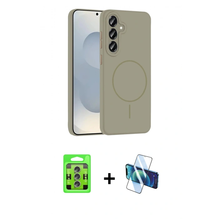 MARSİLYAN™- Galaxy S25 Plus Kılıf Yankı Form Serisi - Siyah 3D Antistatik Seramik Nano Ekran Koruyucu + Raze Metal Kamera Lens - LI