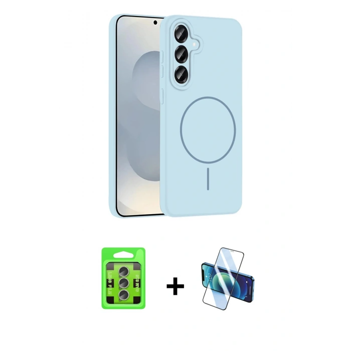 MARSİLYAN™- Galaxy S25 Plus Kılıf Yankı Form Serisi - Siyah 3D Antistatik Seramik Nano Ekran Koruyucu + Raze Metal Kamera Lens - LI