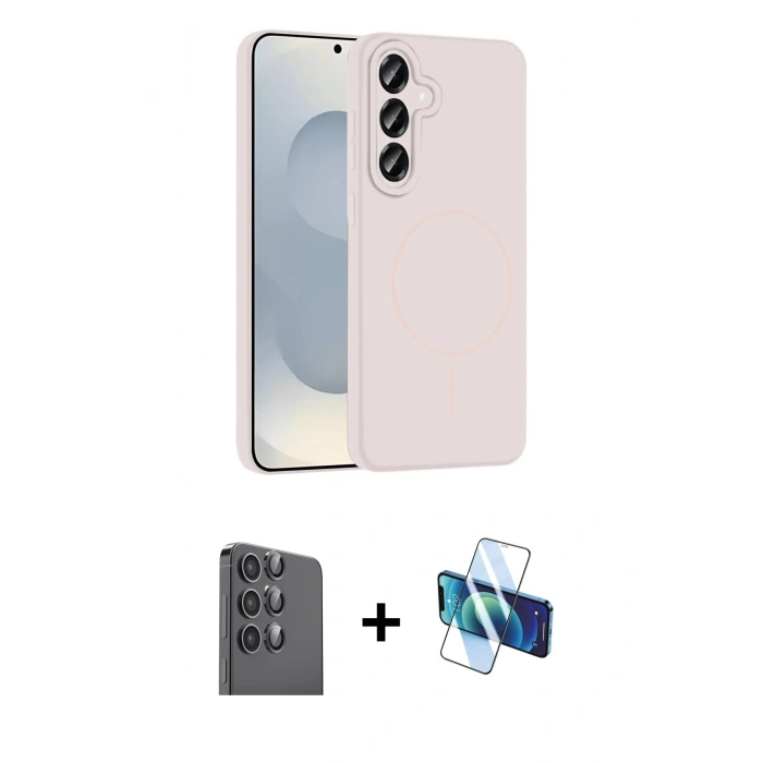 MARSİLYAN™- Galaxy S25 Plus Kılıf Yankı Form Serisi - Siyah 3D Antistatik Seramik Nano Ekran Koruyucu + Raze Metal Kamera Lens - SH