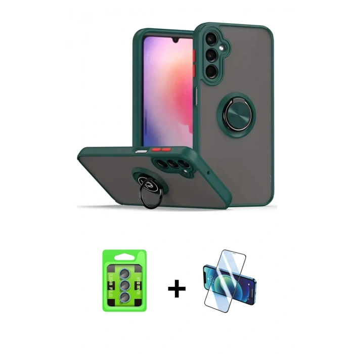 MARSİLYAN™- Galaxy S25 Plus Kılıf Yörünge Çizgi - Siyah 3D Antistatik Seramik Nano Ekran Koruyucu + Raze Metal Kamera Lens - MI