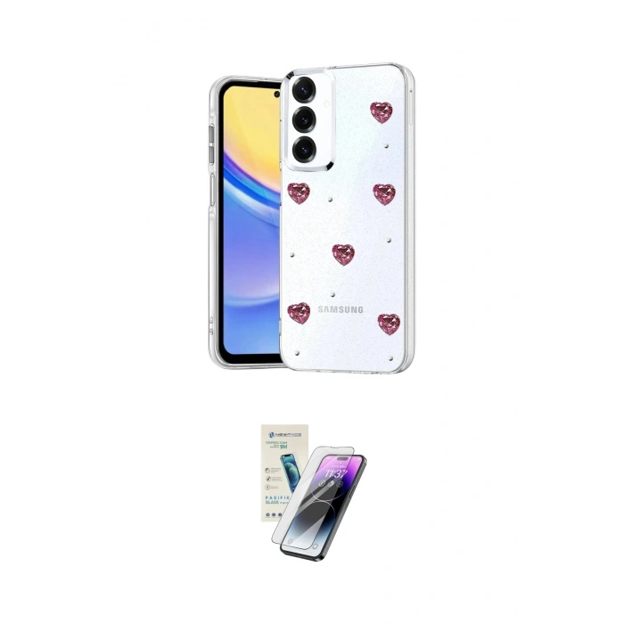 MARSİLYAN™- Galaxy S25 Plus Kılıf Yörünge Form - Şeffaf Pasifik Cam Ekran Koruyucu