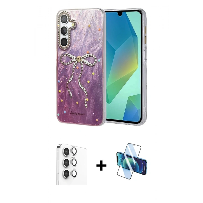 MARSİLYAN™- Galaxy S25 Plus Kılıf Zirve Modern Prime - Siyah 3D Antistatik Seramik Nano Ekran Koruyucu + Raze Metal Kamera Lens - GS