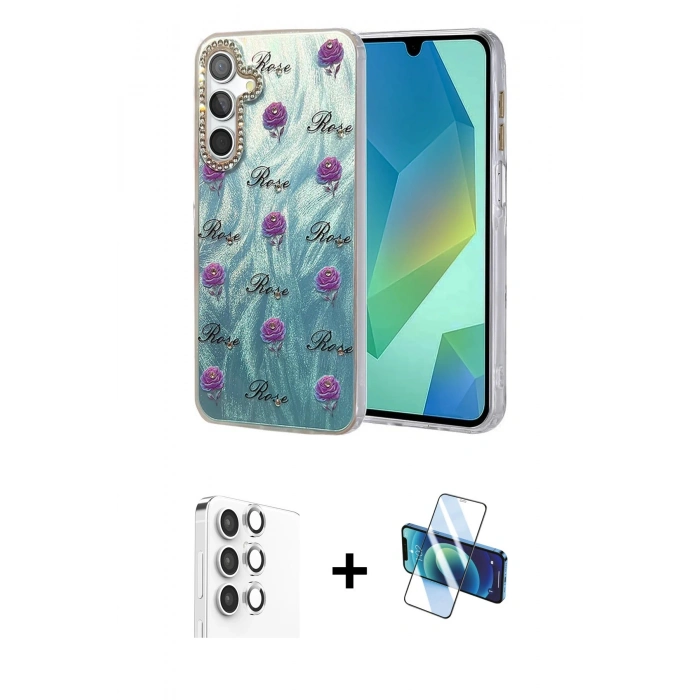 MARSİLYAN™- Galaxy S25 Plus Kılıf Zirve Modern Prime - Siyah 3D Antistatik Seramik Nano Ekran Koruyucu + Raze Metal Kamera Lens - GS