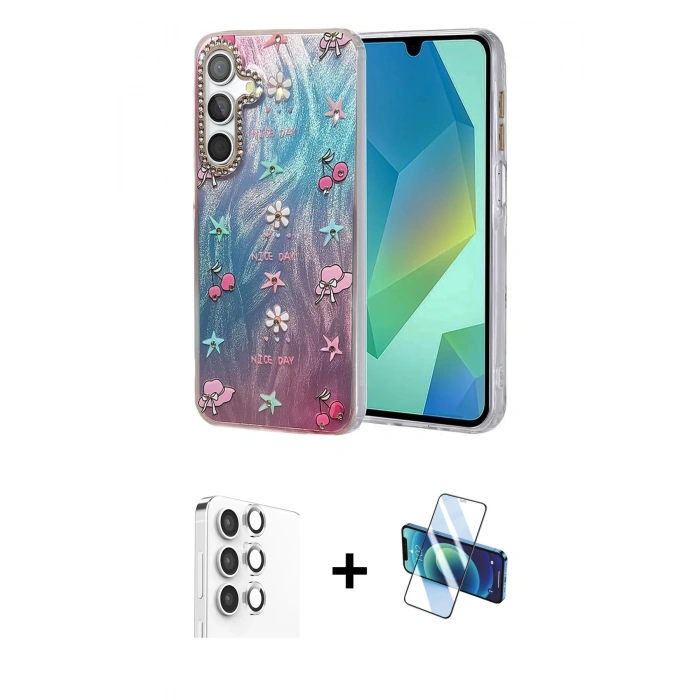 MARSİLYAN™- Galaxy S25 Plus Kılıf Zirve Modern Prime - Siyah 3D Antistatik Seramik Nano Ekran Koruyucu + Raze Metal Kamera Lens - GS