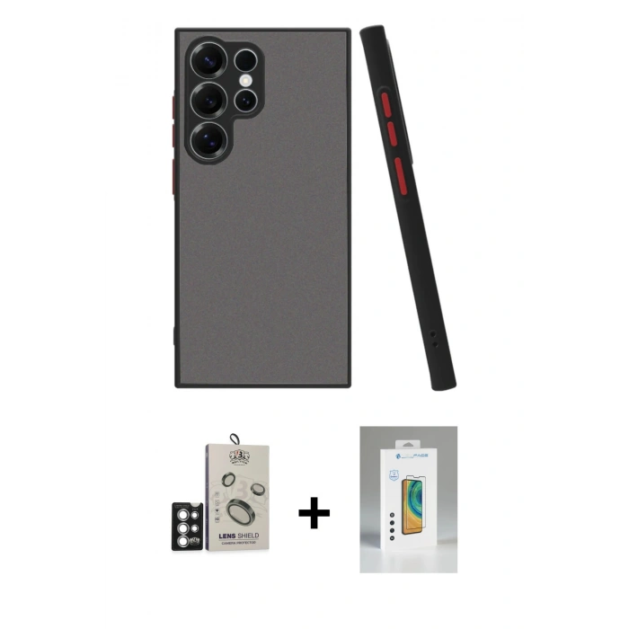 MARSİLYAN™- Galaxy S25 Ultra Kılıf Ahenk Çizgi Serisi - Şeffaf Polymer Nano Ekran Koruyucu + Bilvis Titan Kamera Lens - GS