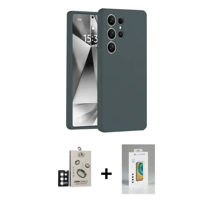 MARSİLYAN™- Galaxy S25 Ultra Kılıf Ahenk Serisi - Şeffaf Polymer Nano Ekran Koruyucu + Bilvis Titan Kamera Lens - GS