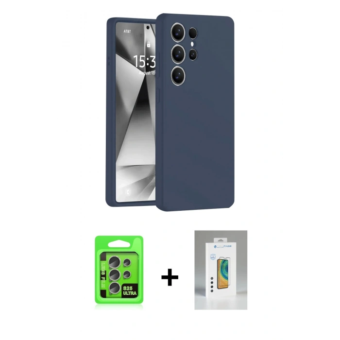 MARSİLYAN™- Galaxy S25 Ultra Kılıf Ahenk Serisi - Şeffaf Polymer Nano Ekran Koruyucu + Raze Metal Kamera Lens - NLGY