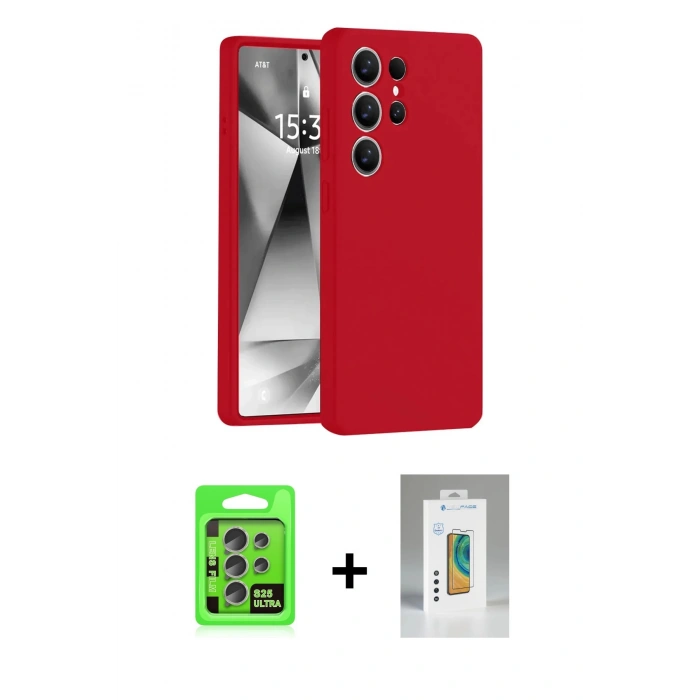 MARSİLYAN™- Galaxy S25 Ultra Kılıf Ahenk Serisi - Şeffaf Polymer Nano Ekran Koruyucu + Raze Metal Kamera Lens - NLGY