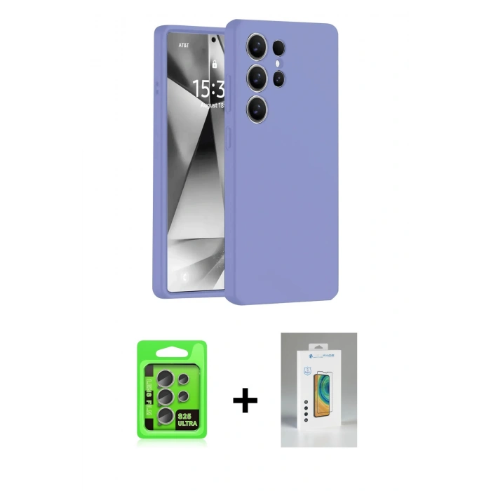 MARSİLYAN™- Galaxy S25 Ultra Kılıf Ahenk Serisi - Şeffaf Polymer Nano Ekran Koruyucu + Raze Metal Kamera Lens - NLGY