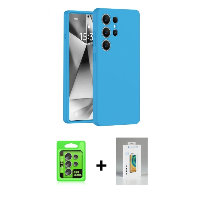 MARSİLYAN™- Galaxy S25 Ultra Kılıf Ahenk Serisi - Şeffaf Polymer Nano Ekran Koruyucu + Raze Metal Kamera Lens - NLGY