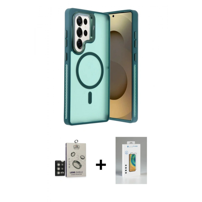 MARSİLYAN™- Galaxy S25 Ultra Kılıf Akış Form - Şeffaf Polymer Nano Ekran Koruyucu + Bilvis Titan Kamera Lens - TNGI