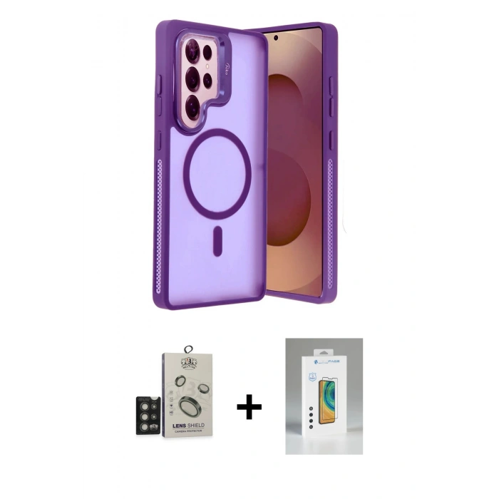 MARSİLYAN™- Galaxy S25 Ultra Kılıf Akış Form - Şeffaf Polymer Nano Ekran Koruyucu + Bilvis Titan Kamera Lens - TNGI