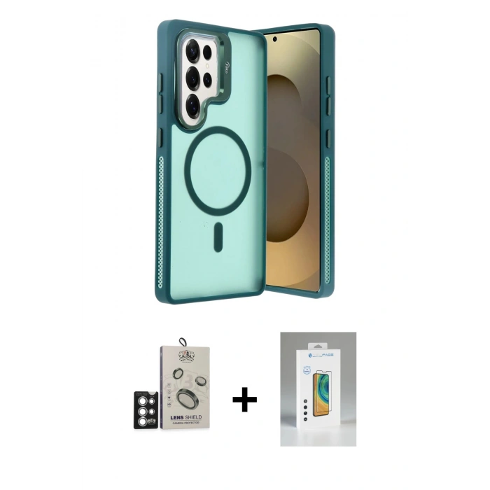 MARSİLYAN™- Galaxy S25 Ultra Kılıf Akış Form - Şeffaf Polymer Nano Ekran Koruyucu + Bilvis Titan Kamera Lens - GS