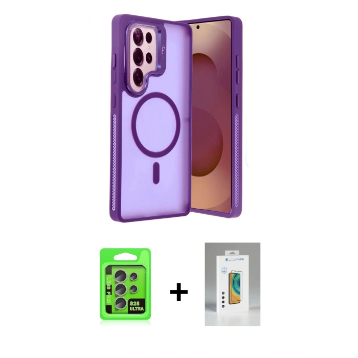 MARSİLYAN™- Galaxy S25 Ultra Kılıf Akış Form - Şeffaf Polymer Nano Ekran Koruyucu + Raze Metal Kamera Lens - NLGY