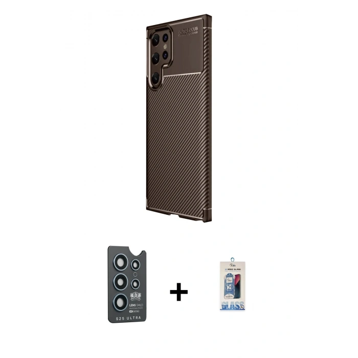 MARSİLYAN™- Galaxy S25 Ultra Kılıf Eksen Form Prime - Siyah Joko Magic 5D Cam + Bilvis Titan Kamera Lens - LT