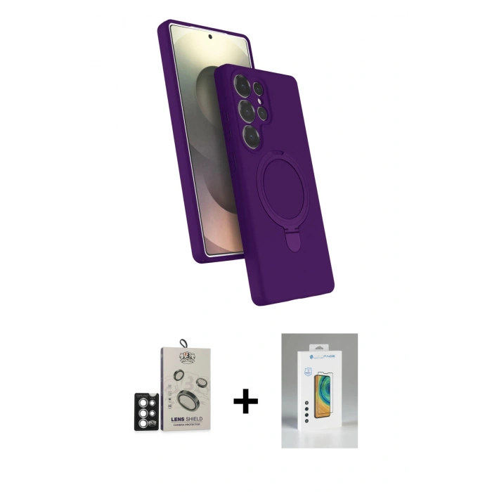 MARSİLYAN™- Galaxy S25 Ultra Kılıf İz Işık Koleksiyonu - Şeffaf Polymer Nano Ekran Koruyucu + Bilvis Titan Kamera Lens - GS