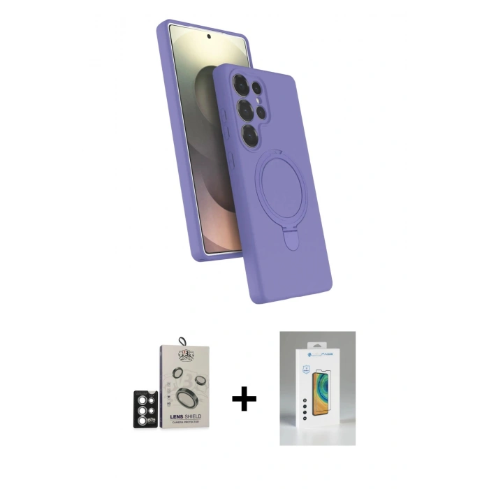 MARSİLYAN™- Galaxy S25 Ultra Kılıf İz Işık Koleksiyonu - Şeffaf Polymer Nano Ekran Koruyucu + Bilvis Titan Kamera Lens - GS