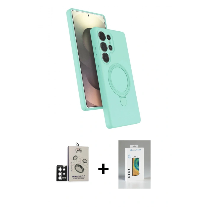 MARSİLYAN™- Galaxy S25 Ultra Kılıf İz Işık Koleksiyonu - Şeffaf Polymer Nano Ekran Koruyucu + Bilvis Titan Kamera Lens - GS