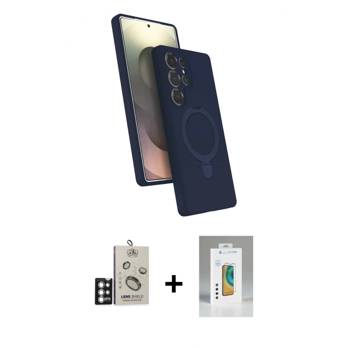 MARSİLYAN™- Galaxy S25 Ultra Kılıf İz Işık Koleksiyonu - Şeffaf Polymer Nano Ekran Koruyucu + Bilvis Titan Kamera Lens - GS