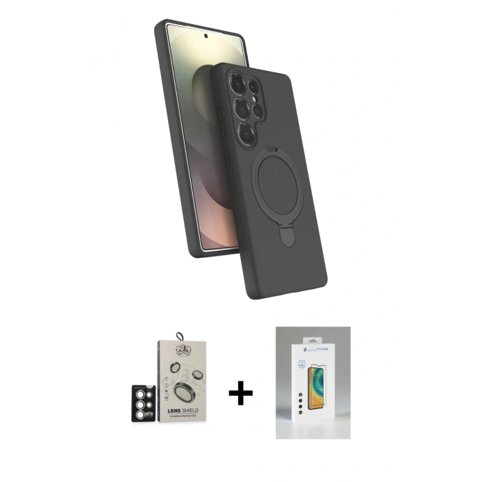 MARSİLYAN™- Galaxy S25 Ultra Kılıf İz Işık Koleksiyonu - Şeffaf Polymer Nano Ekran Koruyucu + Bilvis Titan Kamera Lens - GS